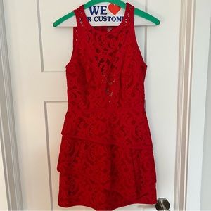 BCBG red lace mini dress size 2